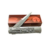 Sibirya Full Çelik Kurukafa İşlemeli Çakı