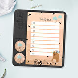 Cam Magnet Rozetli To Do List Mini Set - Bear Not Defteri