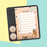 Cam Magnet Rozetli To Do List Mini Set - Bear Not Defteri