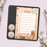 Cam Magnet Rozetli To Do List Mini Set - Bear Not Defteri