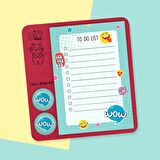 'Cam Magnet Rozetli To Do List Mini Set - Wow Not Defteri