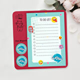 'Cam Magnet Rozetli To Do List Mini Set - Wow Not Defteri