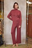Monamise Kadın Balıkçı Yaka Çizgi Desenli Pijama Takımı 21133