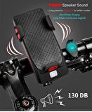 XBYC-6139 Bisiklet 400 Lümen Ön Far + Zil + Telefon Tutucu MAVİ