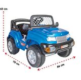 Pilsan Panther 12 Volt Uzaktan Kumandalı Akülü Araba Metalik Mavi