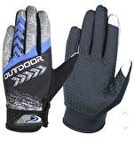 XBYC Outdoor Mtb Mevsimlik Tam Parmak Bisiklet Eldiveni Large Eldiven Mavi