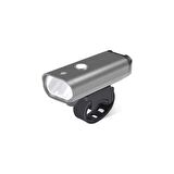 XBYC 6125 Bisiklet Ön Işık 400 Lümen Usb Şarjlı Yüksek Güçlü Far Gri