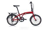 Carraro Flexi 108 V-Fren 20"Jant 8 Vites 32 Kadro Katlanır Bisiklet Kırmızı Siyah