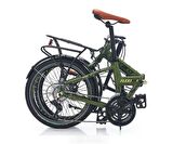 Carraro Flexi 121D MD 20" 35 CM Kadro 21 Vites Unisex Katlanır Bisiklet Haki Yeşil Siyah