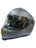 Sway 865 Full Face Double Visor Güneş Gözlüklü Kapalı Motosiklet Kaskı M Beden Mat Gri