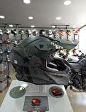 Sway 617 Full Face Cross Kapalı Bisiklet Motosiklet Enduro Kaskı XL Beden Mat Siyah Gri