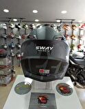 Sway 617 Full Face Cross Kapalı Bisiklet Motosiklet Enduro Kaskı XL Beden Mat Siyah Gri