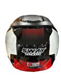Sway Xbyc 766 Geko Güneş Gözlüklü Yarım Motosiklet Kaskı M Beden Siyah Kırmızı