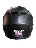 Sway X60 Solid Full Face Enduro Touring Adventure Kapalı Motosiklet Kaskı XL Beden Siyah