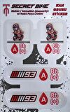 Secret Bike Kırmızı Motosiklet Ve Kask Kan Grubu Sticker A Rh (+) Pozitif 