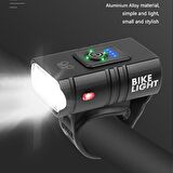 FORTE GT 6051 Bisiklet 2 x T6 Led Ön Far USB Şarjlı Alüminyum Alaşım Siyah