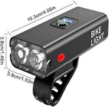 FORTE GT 6051 Bisiklet 2 x T6 Led Ön Far USB Şarjlı Alüminyum Alaşım Siyah