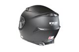 Sway 820 Full Face Şeffaf Vizör Kapalı Motosiklet Kaskı L Beden Mat Siyah