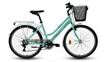 Carraro Lila 26 Jant V-Fren 44 Cm Kadro Bayan Sepetli Şehir Bisikleti Su Yeşili