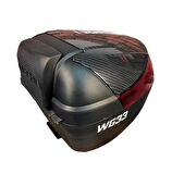Wogen 33 Litre Sırt Dayamalı Premium Karbon Motosiklet Topcase Arka Çanta Siyah
