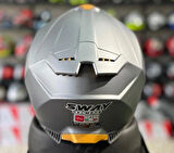 Sway 865 Full Face Double Visor Güneş Gözlüklü Kapalı Motosiklet Kaskı 2XL Beden Mat Gri