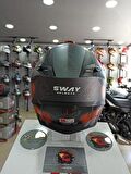 Sway 617 Full Face Cross Kapalı Bisiklet Motosiklet Enduro Kaskı XXL Beden Siyah Turuncu