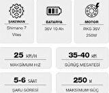 RKS RD5 20 Jant Fat Bike Elektrikli Katlanabilir Bisiklet 250 Watt 36 Volt 10 Amper Siyah