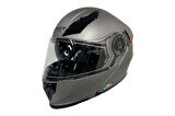 Sway 926 Full Face Çene Açılır Motosiklet Kaskı XL Beden Titanium Gri Çene Açılır Motor Kaskı