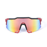 XBYC G4681 %100 Freeride Polarize Cam Yarı Çerçevesiz Spor Bisiklet Sürüş Gözlüğü UV400 Lens Kırmızı