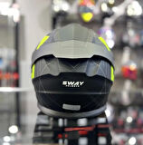 Sway 912 Full Face Aynalı Vizör Çene Açılır Motosiklet Kaskı S Beden A1 Yellow+1 Şeffaf Vizör Hediye