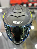 Sway 912 Full Face Aynalı Vizör Çene Açılır Motosiklet Kaskı S Beden A1 Yellow+1 Şeffaf Vizör Hediye