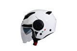 Sway 766 Geko Güneş Gözlüklü Yarım Motosiklet Kaskı 2XL Beden Gloss White