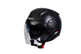 Sway 766 Geko Güneş Gözlüklü Yarım Motosiklet Kaskı 2XL Beden Mat Black