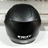 Sway 766 Geko Güneş Gözlüklü Yarım Motosiklet Kaskı XL Beden Mat Black