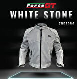 Forte Gt 1054 White Stone 7 Parça Full Korumalı Yazlık Motosiklet Montu 2XL Beden Beyaz