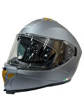 Sway 865 Full Face Double Visor Güneş Gözlüklü Kapalı Motosiklet Kaskı M Beden Mat Gri