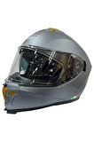 Sway 865 Full Face Double Visor Güneş Gözlüklü Kapalı Motosiklet Kaskı M Beden Mat Gri