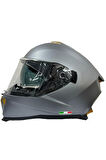 Sway 865 Full Face Double Visor Güneş Gözlüklü Kapalı Motosiklet Kaskı M Beden Mat Gri