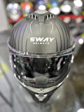Sway 865 Space Full Face Güneş Gözlüklü Kapalı Motosiklet Kaskı M Beden Black White