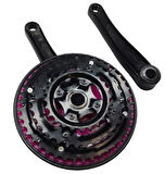 Bisiklet Aynakol Sağ Sol Takım 3 Lü Dişli- 24/34/42T x 170mm Siyah Pembe Renk