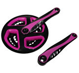 Bisiklet Aynakol Sağ Sol Takım 3 Lü Dişli- 24/34/42T x 170mm Siyah Pembe Renk