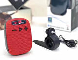 Xbyc 2727 Bluetooth Bağlantılı Hoparlör Su Geçirmez Şarjlı Bisiklet Motosiklet Hoparlörü Kırmızı
