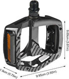 XBYC 1809 Bilyalı Bisiklet Pedalı MTB Alüminyum Alaşımlı Reflektörlü Pedal Siyah Renk