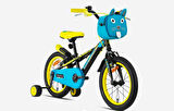 Kron BOBCAT 16 Jant Vitessiz V-Fren Çantalı Çocuk Bisikleti Siyah Mavi Sarı