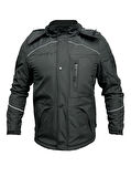 Forte Gt 1084 Babil Full Koruma 4 Mevsim Kışlık Softshell Motosiklet Montu XL Beden Siyah