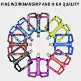 Kereachy 3 Rulmanlı Ultralight Alüminyum Alaşımlı Mtb Bmx Geniş Platform Bisiklet Pedalı Mavi