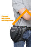 Forte Gt TEX 45 Chopper Bacak Çantası Suni Deri Çanta Motosiklet Bacak Ve Bel Çantası