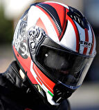 Sway Xbyc 865 Engine Full Face Güneş Gözlüklü Kapalı Motosiklet Kaskı L Beden Beyaz Kırmızı