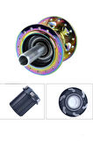 Hassns Pro 7 Rainbow Bisiklet Göbek Seti Arka Kaset Göbek Seti 32 Delik 6 Vida Qr Mandal