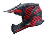 SWAY 618 Alert Çocuk Cross Kaskı Bisiklet Motosiklet Enduro Kask XL Beden Siyah Kırmızı Çocuk Kaskı